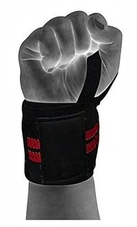 Body Smith premium Red Weight Lifting Wrist Support Straps With Thumb Loop - Milano Red