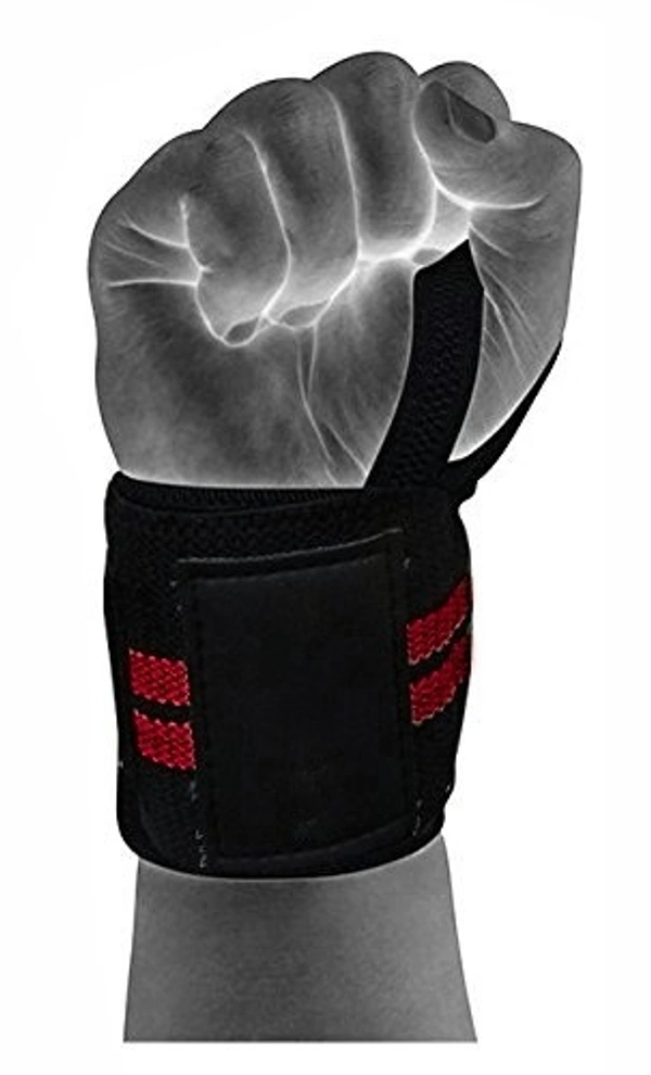 Body Smith premium Red Weight Lifting Wrist Support Straps With Thumb Loop - Milano Red