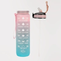 Body Smith 1Liter Motivational Time Marker Sports Hydrator Bottle - Pink, 1Liter