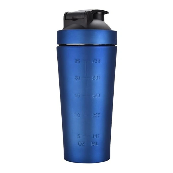 Body Smith Gym Shaker Classic XP Mixer Blue Stainless Steel Shaker Blender 750 ML For Protein - Chathams Blue