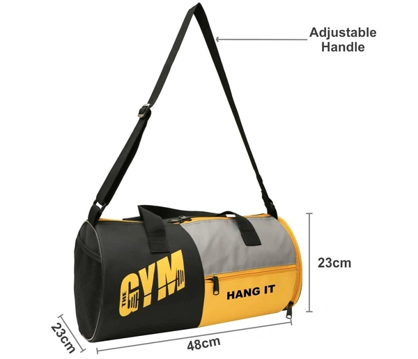 Body Smith Premium Gym Duffle Bag with Shoe Compartment - Yellow