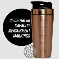 Body Smith Gym Shaker Classic XP Mixer Bronze Stainless Steel Shaker Blender 750 ML For Protein - Bronze
