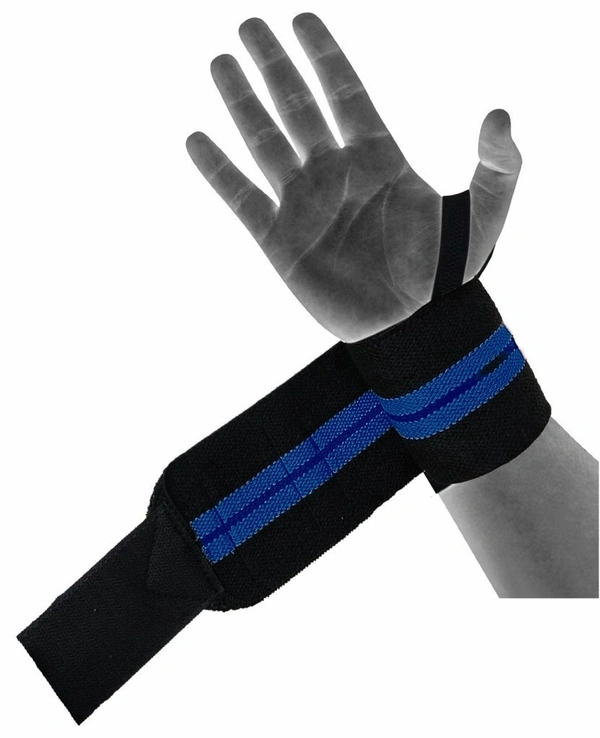 Body Smith premium Green Weight Lifting Wrist Support Straps With Thumb Loop - Blue
