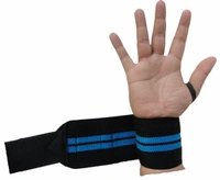 Body Smith premium Green Weight Lifting Wrist Support Straps With Thumb Loop - Blue