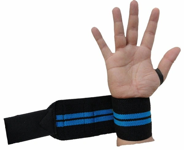 Body Smith premium Green Weight Lifting Wrist Support Straps With Thumb Loop - Blue