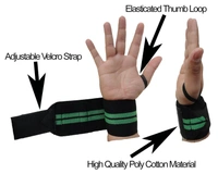 Body Smith premium Green Weight Lifting Wrist Support Straps With Thumb Loop - Green