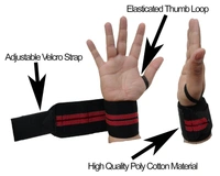 Body Smith premium Red Weight Lifting Wrist Support Straps With Thumb Loop - Milano Red