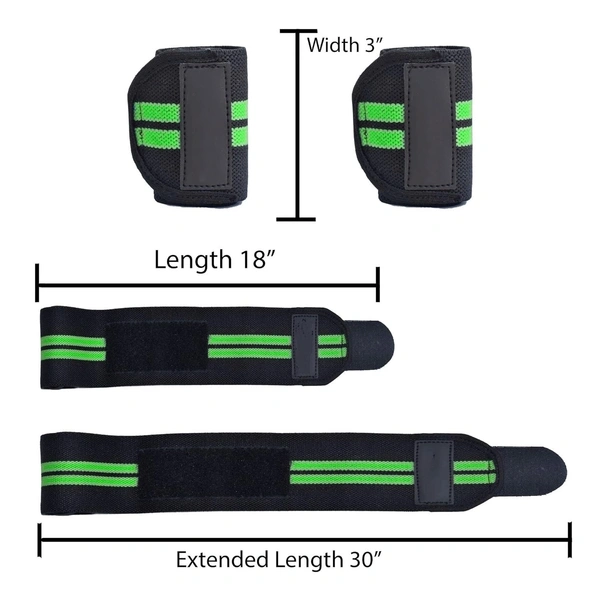 Body Smith premium Green Weight Lifting Wrist Support Straps With Thumb Loop - Hippie Green