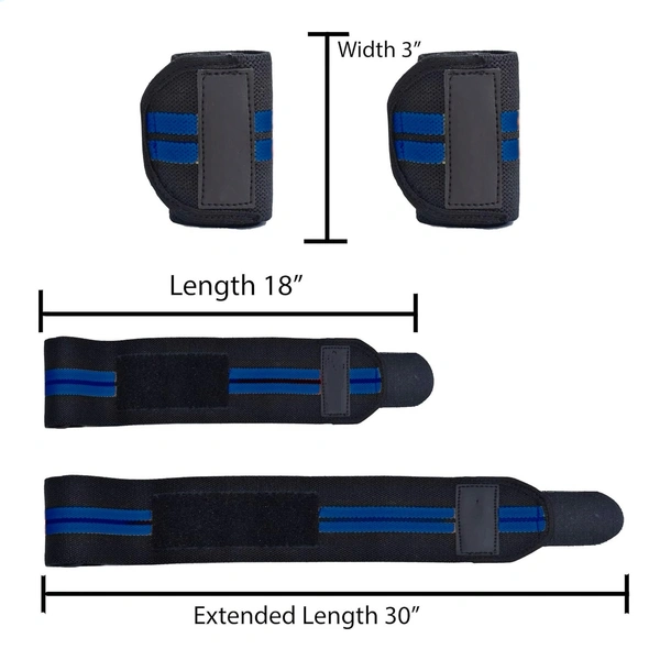 Body Smith premium Green Weight Lifting Wrist Support Straps With Thumb Loop - Blue