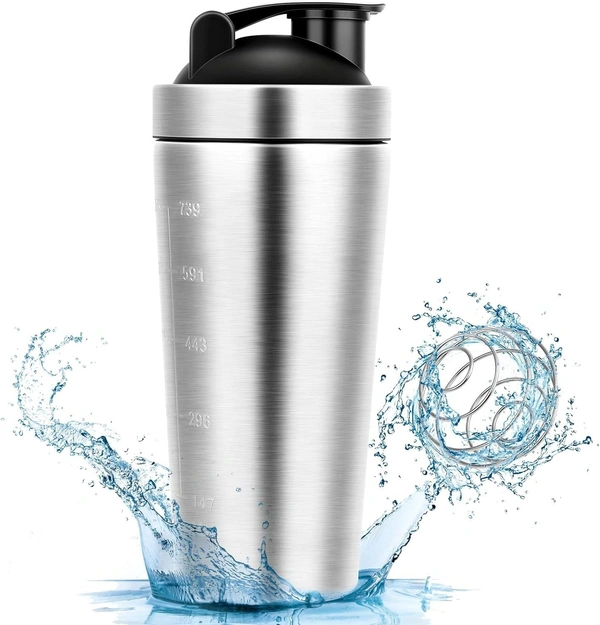 Body Smith Gym Shaker Classic XP Mixer Sliver Stainless Steel Shaker Blender 750 ML For Protein - silver