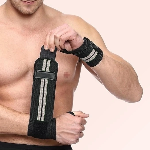 Body Smith premium Grey Weight Lifting Wrist Support Straps With Thumb Loop - Mountain Mist