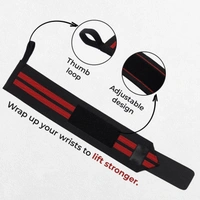 Body Smith premium Red Weight Lifting Wrist Support Straps With Thumb Loop - Milano Red