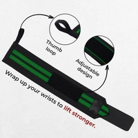 Body Smith premium Green Weight Lifting Wrist Support Straps With Thumb Loop - Hippie Green