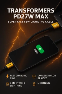 Body Smith 4 In 1 Covertable Data Cable - Gold Tips, M