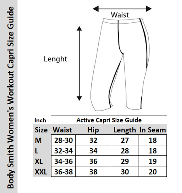 Body Smith Women Solid Black Mesh Capri - XL, Black