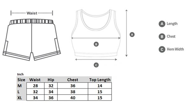 Body Smith Women Active Shorts + Crop Top Black Essential Workout Combo - L, Black