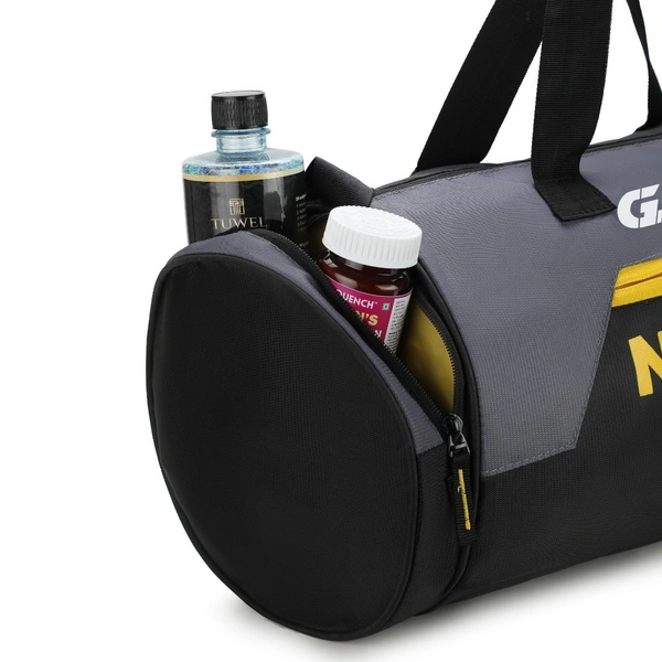 Body Smith Premium Black Yellow Gym Duffle Bag with Shoe Compartment - yellow