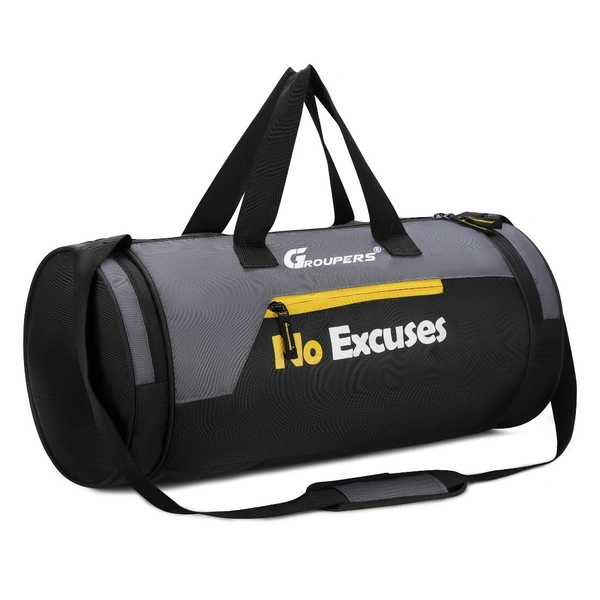 Body Smith Premium Black Yellow Gym Duffle Bag with Shoe Compartment - yellow