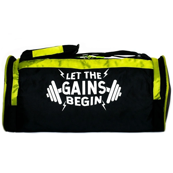 Body Smith Premium Black Green Gym Duffle Bag with Shoe Compartment - Green