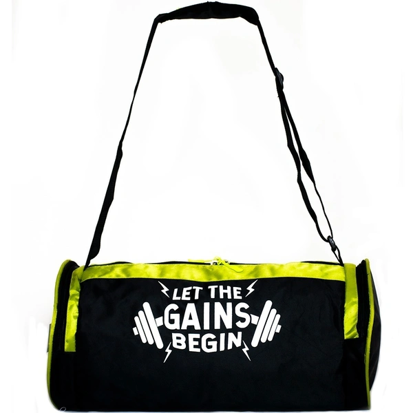 Body Smith Premium Black Green Gym Duffle Bag with Shoe Compartment - Green
