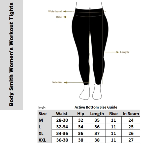 Body Smith Womens Active Solid Tummy Tucker Tights - XXL, Red