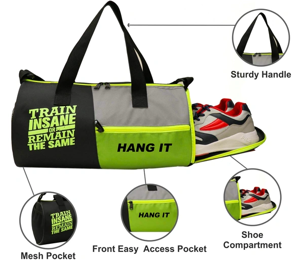 Body Smith Premium Gym Duffle Bag with Shoe Compartment - 30 Liters, Green