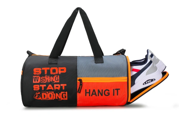 Body Smith Premium Gym Duffle Bag with Shoe Compartment - 30 Liters, orange