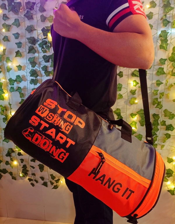 Body Smith Premium Gym Duffle Bag with Shoe Compartment - 30 Liters, orange