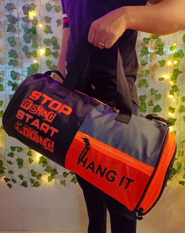 Body Smith Premium Gym Duffle Bag with Shoe Compartment - 30 Liters, orange