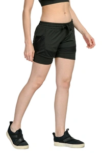Body Smith Solid Black Divider Sports Shorts - L, Black
