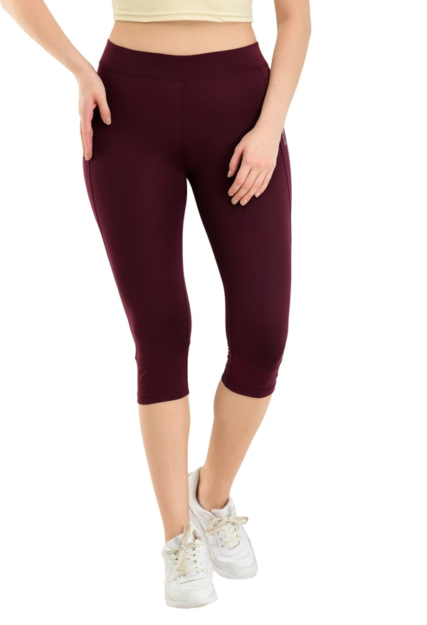 Body Smith Solid Maroon Capri - XL, Maroon