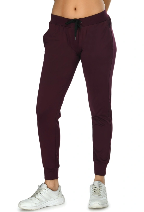 Body Smith Women Solid Maroon Jogger - L, Maroon