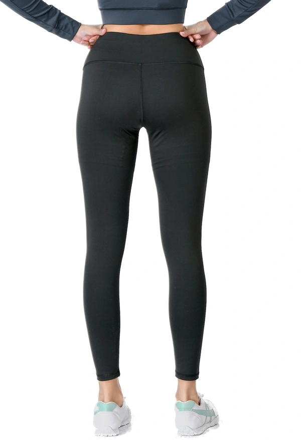 Body Smith Women's Black Active Laser Cut Sports Tights - L, Black