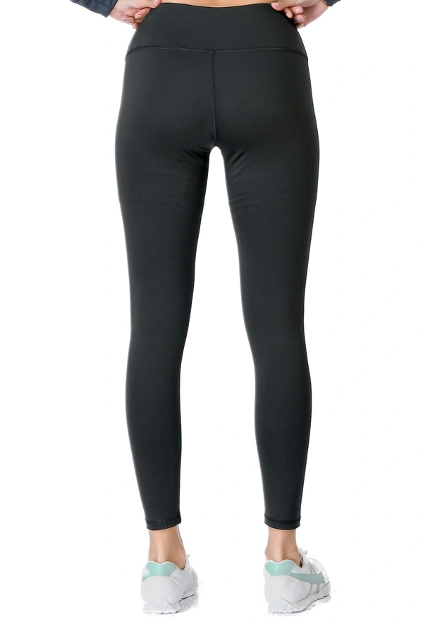 Body Smith Women's Black Active Laser Cut Sports Tights - L, Black