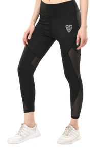 Body Smith Women's Black Active Sports Tights - L, Black