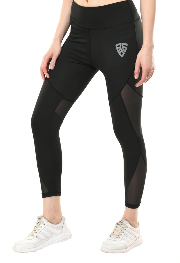 Body Smith Women's Black Active Sports Tights - L, Black