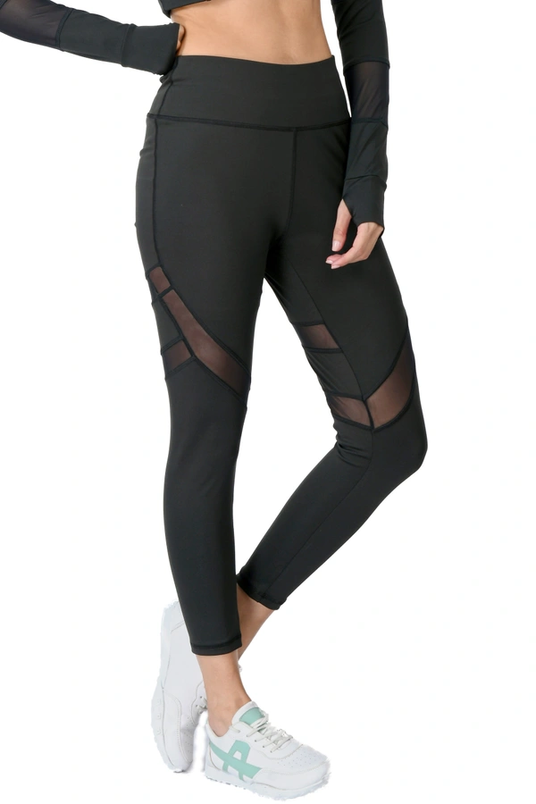 Body Smith Women's Black Active Sports Tights - L, Black