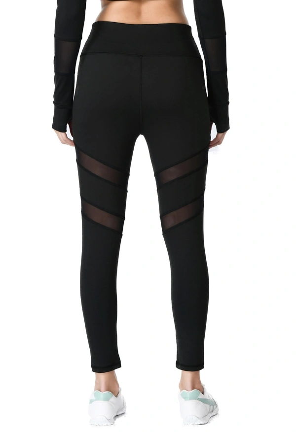 Body Smith Women's Black Active Sports Tights - L, Black