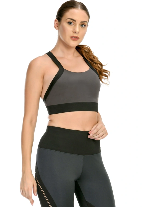 Body Smith Women's Cross Fit Teal Sports Bra - XXL, Black