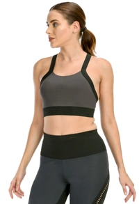 Body Smith Women's Cross Fit Teal Sports Bra - XXL, Black