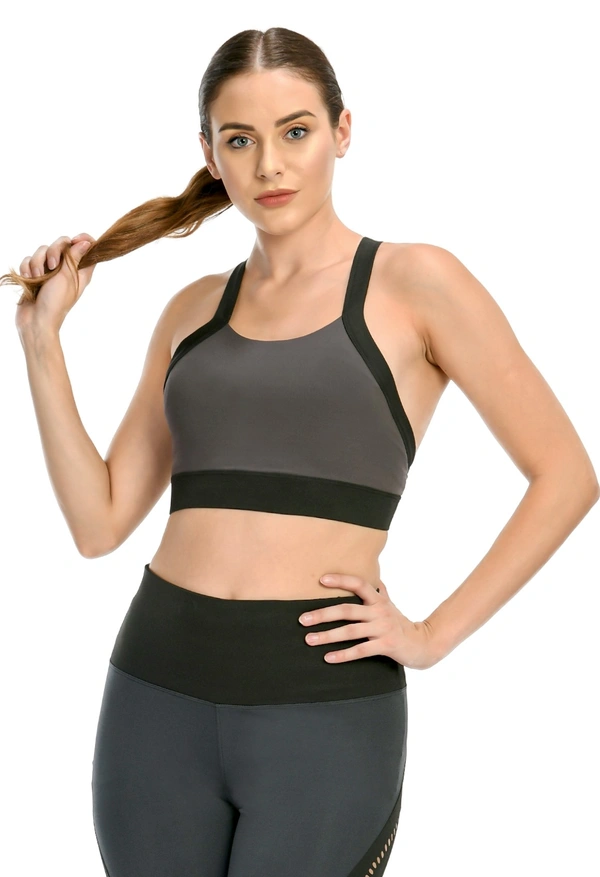 Body Smith Women's Cross Fit Teal Sports Bra - XXL, Black