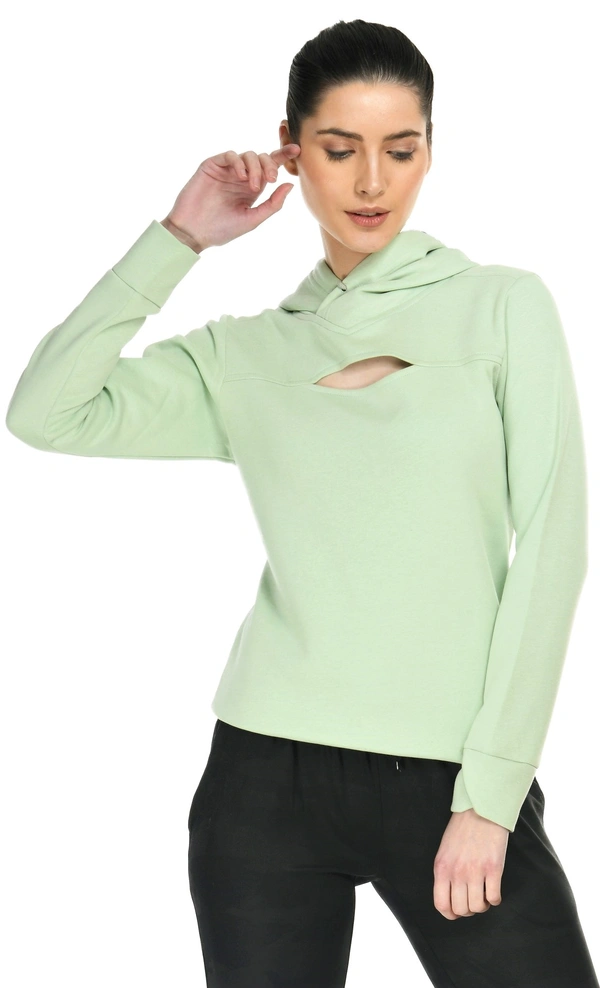 Body Smith Women's Front Slit Relax Hoodie - M, Pastel Green