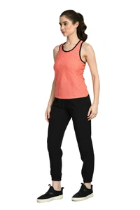 Body Smith Workout Baby Pink Co-ordinates (Baby Pink  Tank Top + Black NS Bottom) - XXL, Baby Pink