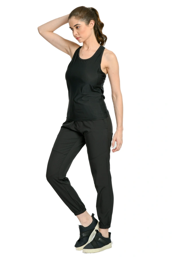 Body Smith Workout Black Co-ordinates (Black Tank Top + Black NS Bottom) - M, Black