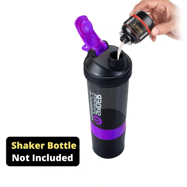 Portable Protein or Supplement Powder Carrying Funnel and Container with Key-Chain |Carry Single serving protein supplement Upto 33 grams - Single Serving/33Grams, Black