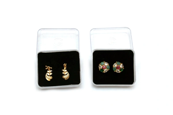 Combo Earrings  - Gold, Adjustable.