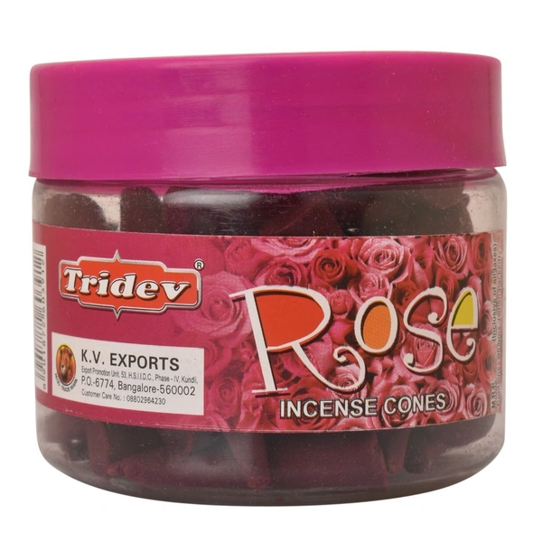 Tridev Incense Cone - Rose
