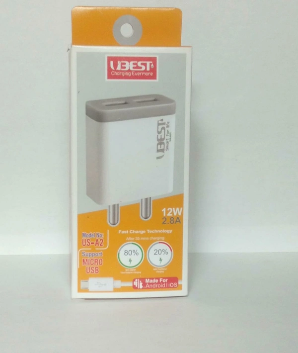 UBEST UBest US-A2 2.8 A Multiport USB Charger (White) - White, 1.5 M