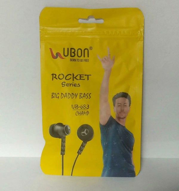 UBON UB-683 Rocket Series Smart in-Ear Headphone Extra Bass Earphone Headset with Microphone (Big Daddy Bass)  - White
