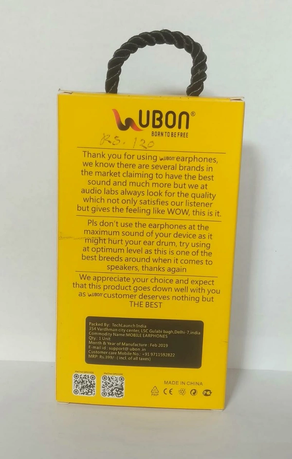 UBON Ubon GRR-663A Wired Headset  (Black, In the Ear)